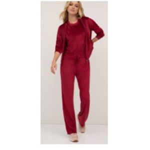 NY&Co. MP Bright Pink Velour Dreamy Straight Leg Pants Petite